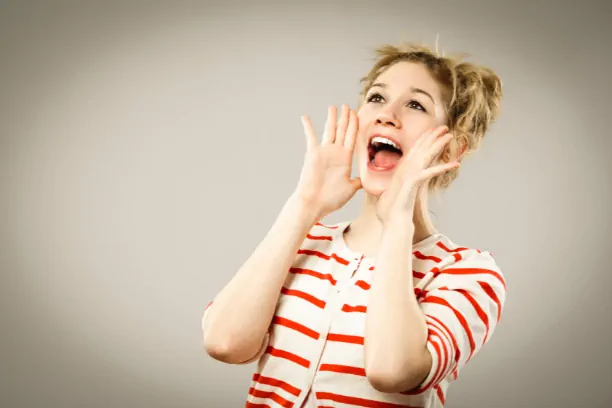 Woman shouting, a metaphor for traditional marketing channels
